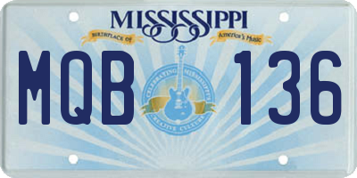MS license plate MQB136