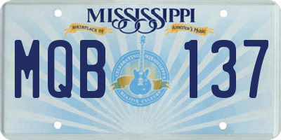 MS license plate MQB137