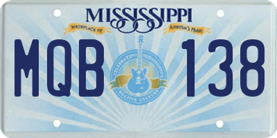MS license plate MQB138