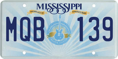 MS license plate MQB139