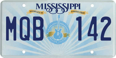 MS license plate MQB142