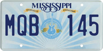 MS license plate MQB145
