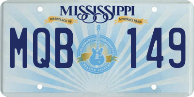 MS license plate MQB149