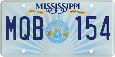 MS license plate MQB154