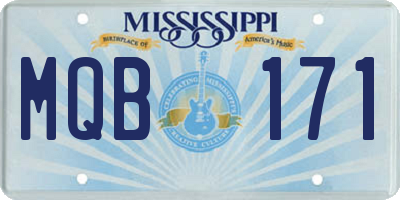 MS license plate MQB171