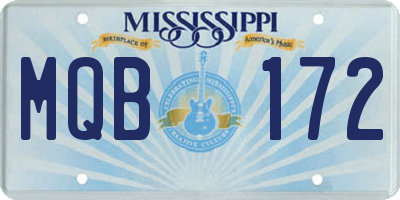 MS license plate MQB172
