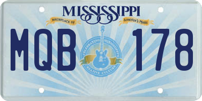 MS license plate MQB178