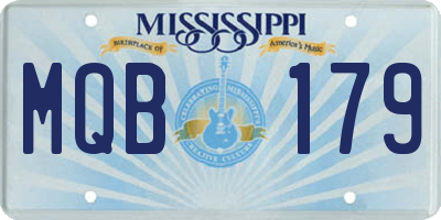 MS license plate MQB179
