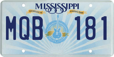 MS license plate MQB181