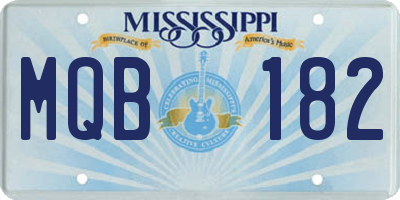 MS license plate MQB182