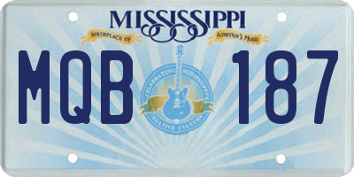 MS license plate MQB187