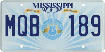 MS license plate MQB189