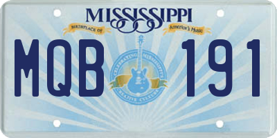 MS license plate MQB191