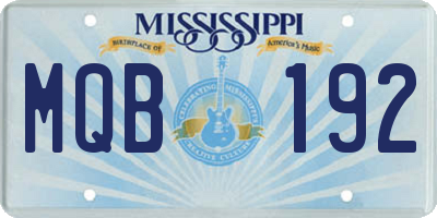 MS license plate MQB192