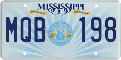 MS license plate MQB198
