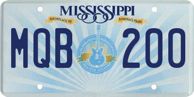 MS license plate MQB200