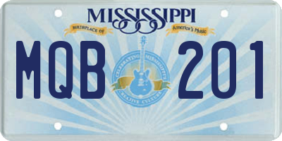 MS license plate MQB201