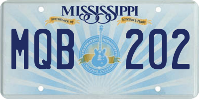MS license plate MQB202