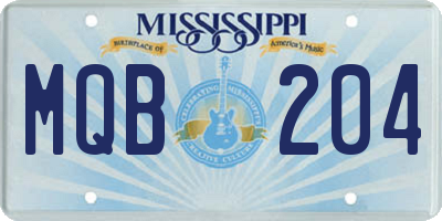 MS license plate MQB204