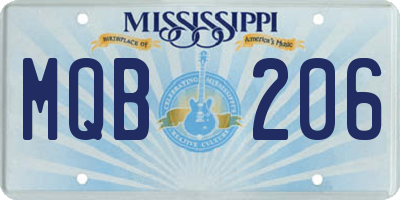 MS license plate MQB206