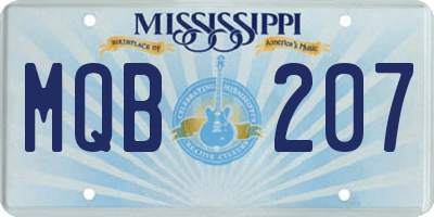 MS license plate MQB207
