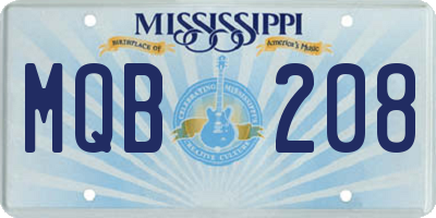 MS license plate MQB208