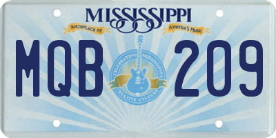 MS license plate MQB209
