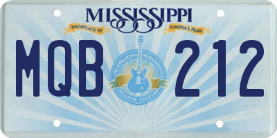 MS license plate MQB212