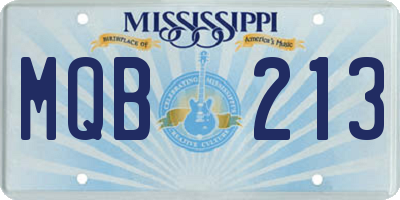 MS license plate MQB213