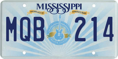 MS license plate MQB214