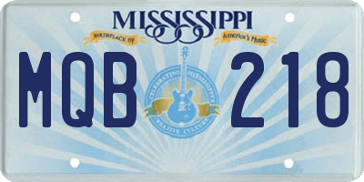 MS license plate MQB218