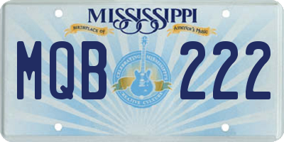 MS license plate MQB222