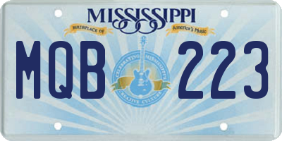 MS license plate MQB223
