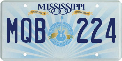 MS license plate MQB224