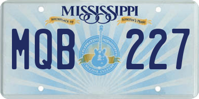 MS license plate MQB227