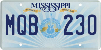 MS license plate MQB230