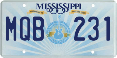 MS license plate MQB231