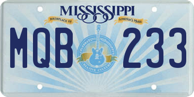 MS license plate MQB233