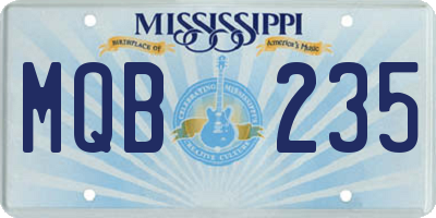 MS license plate MQB235