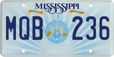MS license plate MQB236