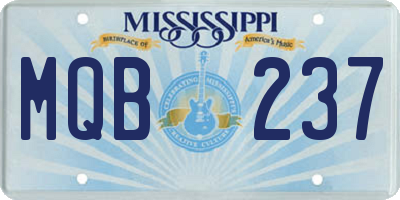 MS license plate MQB237