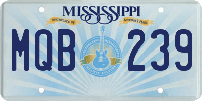 MS license plate MQB239