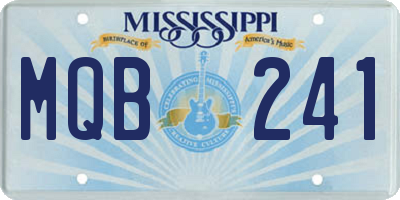 MS license plate MQB241