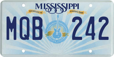 MS license plate MQB242
