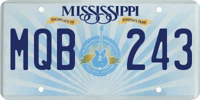 MS license plate MQB243