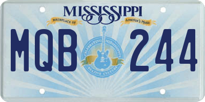 MS license plate MQB244