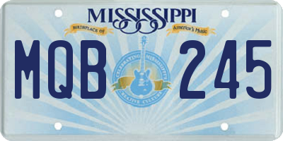 MS license plate MQB245