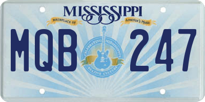 MS license plate MQB247