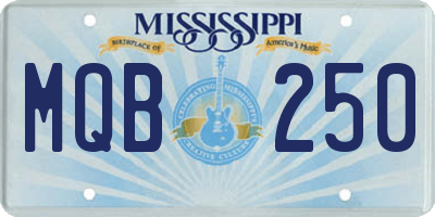 MS license plate MQB250