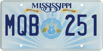 MS license plate MQB251